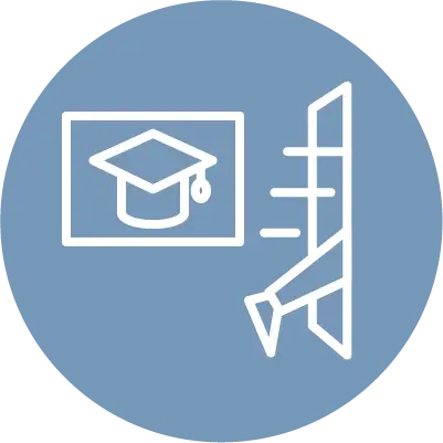 icon of a person leaving a classroom